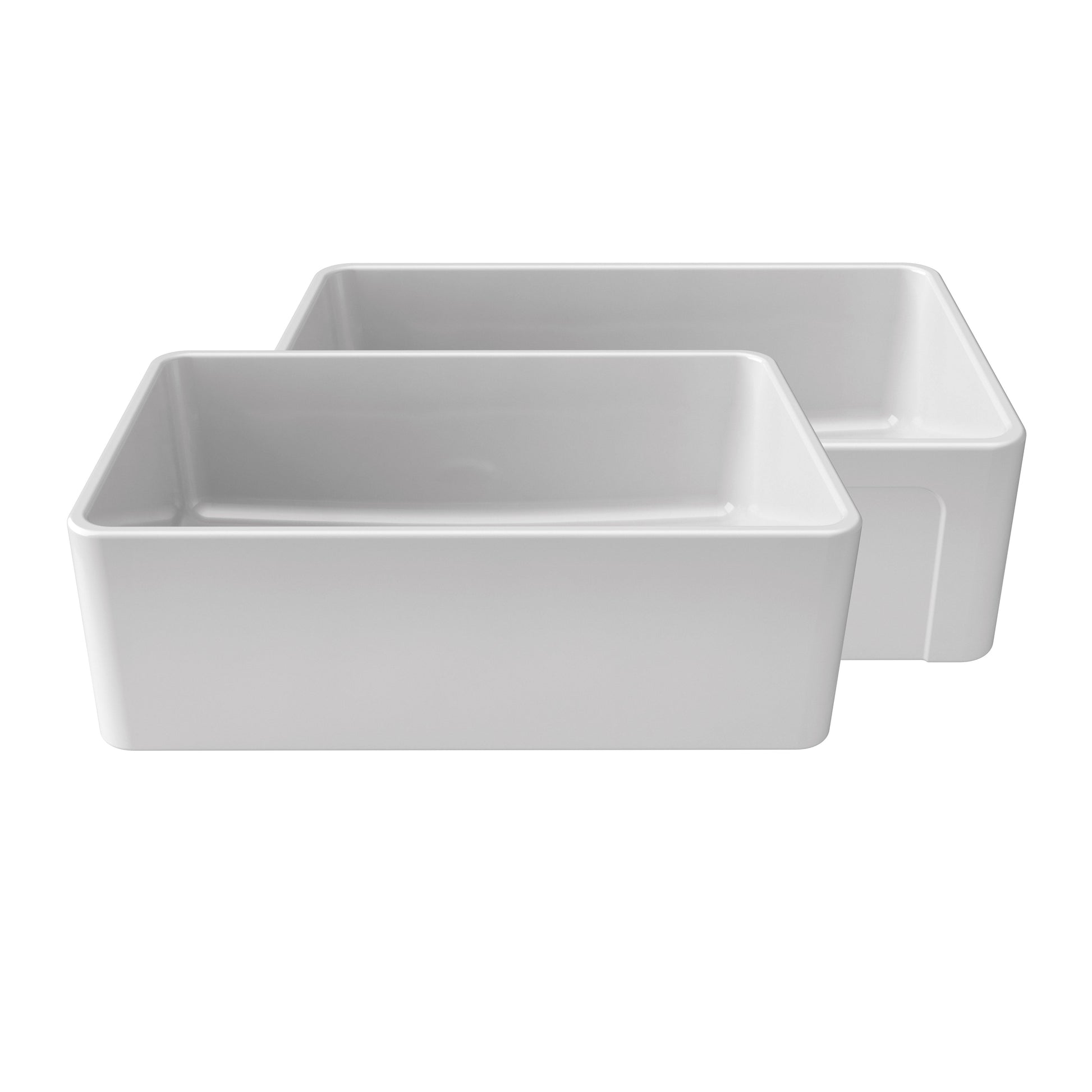 Fortis 30" x 19" White Single Bowl Farmhouse Apron-Front Reversible Fireclay Rectangular Kitchen Sink