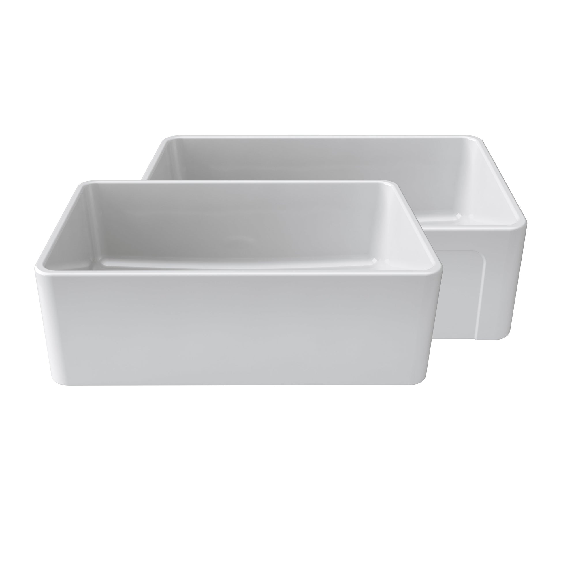 Fortis 30" x 19" White Single Bowl Farmhouse Apron-Front Reversible Fireclay Rectangular Kitchen Sink