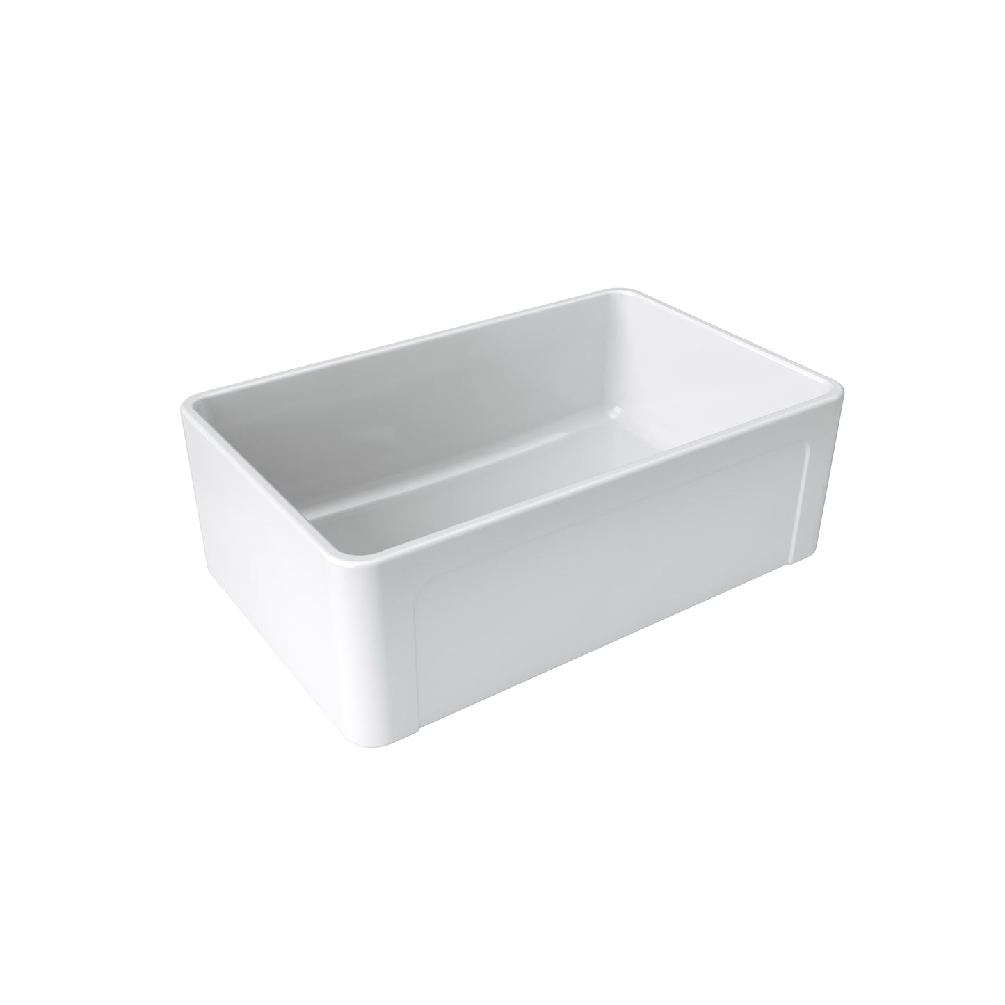 Fortis 30" x 19" White Single Bowl Farmhouse Apron-Front Reversible Fireclay Rectangular Kitchen Sink