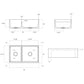 Fortis 33" White Double Bowl Farmhouse Reversible Fireclay Rectangular Kitchen Sink