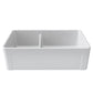 Fortis 33" White Double Bowl Farmhouse Reversible Fireclay Rectangular Kitchen Sink