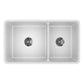 Fortis 33" White Double Bowl Farmhouse Reversible Fireclay Rectangular Kitchen Sink