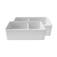 Fortis 33" White Double Bowl Farmhouse Reversible Fireclay Rectangular Kitchen Sink