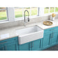 Fortis 33" x 18" Matte Black Single Bowl Farmhouse Apron-Front Reversible Fireclay Rectangular Kitchen Sink