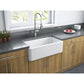 Fortis 33" x 18" Matte Black Single Bowl Farmhouse Apron-Front Reversible Fireclay Rectangular Kitchen Sink