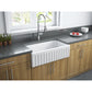 Fortis 33" x 18" Matte Black Single Bowl Farmhouse Apron-Front Reversible Fireclay Rectangular Kitchen Sink