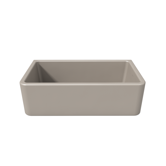 Fortis 33" x 18" Silver Flax Single Bowl Farmhouse Apron-Front Reversible Fireclay Rectangular Kitchen Sink