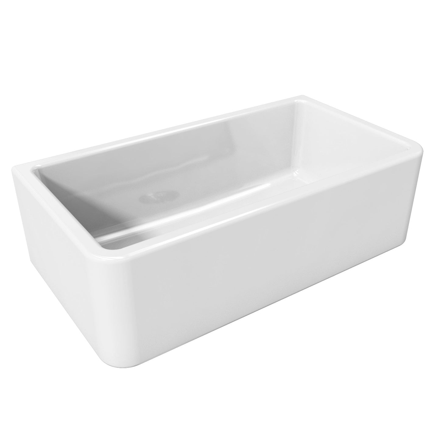 Fortis 33" x 18" Matte Black Single Bowl Farmhouse Apron-Front Reversible Fireclay Rectangular Kitchen Sink