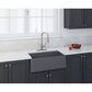 Fortis 33" x 19" Titanium Gray Single Bowl Apron Front Farmhouse Granite Kitchen Sink