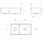 LaToscana 36" Matte Black Double Bowl Farmhouse Reversible Fireclay Rectangular Kitchen Sink
