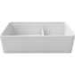 Fortis 36" White Double Bowl Farmhouse Reversible Fireclay Rectangular Kitchen Sink