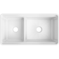 Fortis 36" White Double Bowl Farmhouse Reversible Fireclay Rectangular Kitchen Sink
