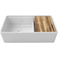 LaToscana 36" Matte Black Double Bowl Farmhouse Reversible Fireclay Rectangular Kitchen Sink