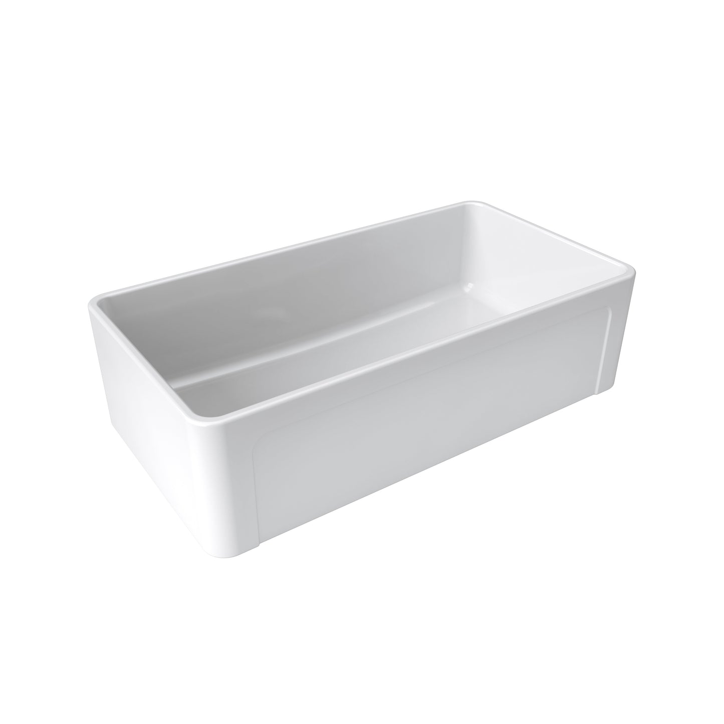 Fortis 36" White Single Bowl Farmhouse Apron-Front Reversible Fireclay Rectangular Kitchen Sink
