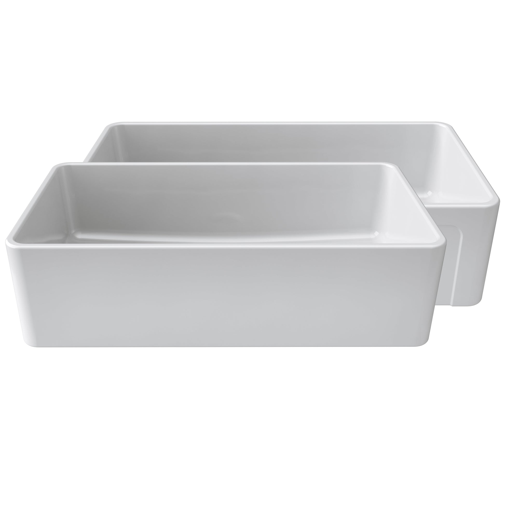 Fortis 36" White Single Bowl Farmhouse Apron-Front Reversible Fireclay Rectangular Kitchen Sink