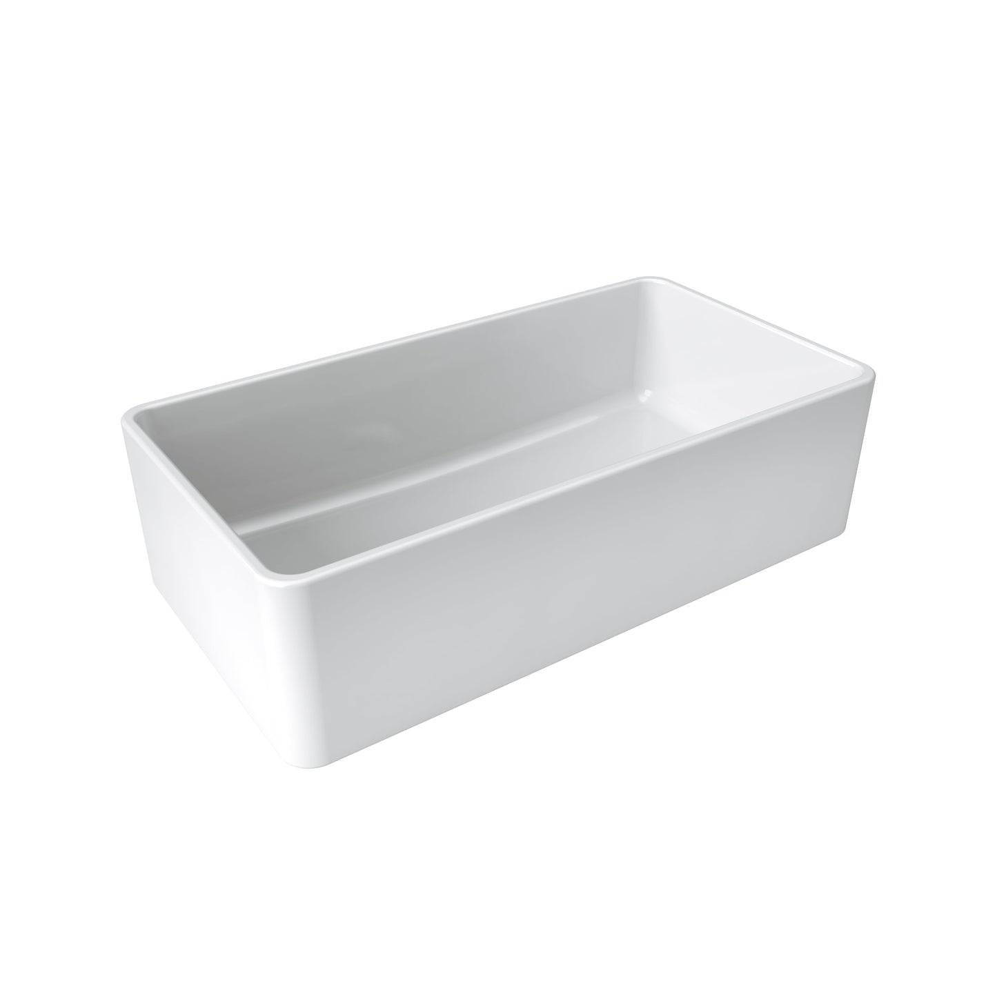 Fortis 36" White Single Bowl Farmhouse Apron-Front Reversible Fireclay Rectangular Kitchen Sink