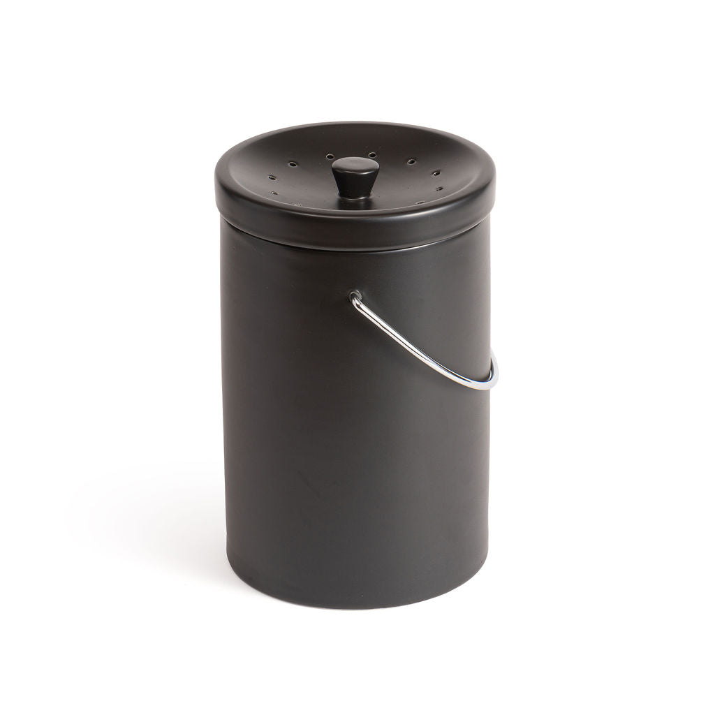 Fox Run 10.7" Ceramic Compost Bin Blk - (Bundle of 6)