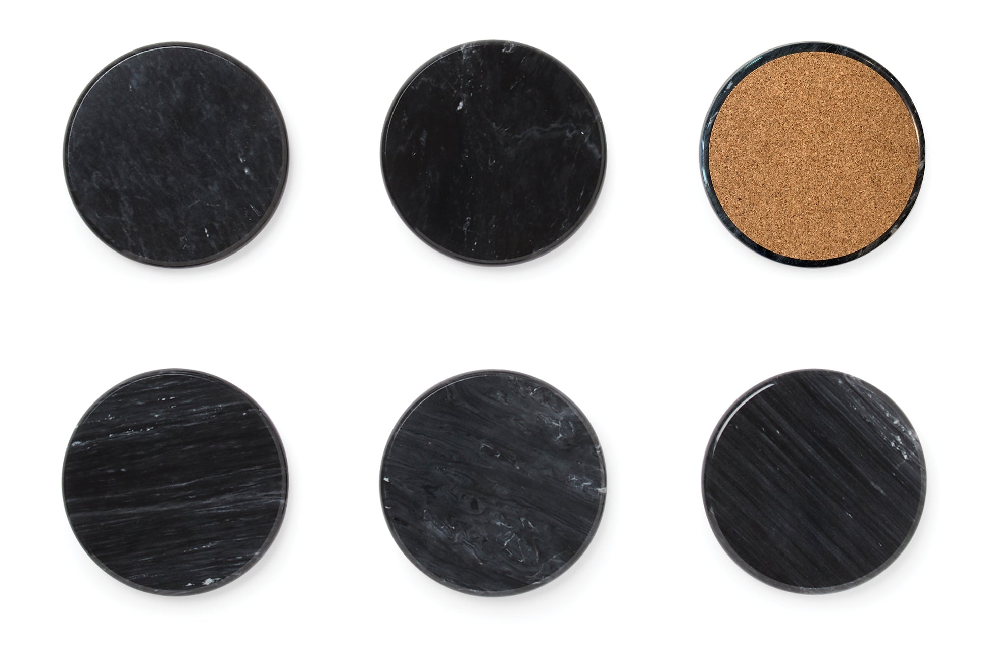 Fox Run Black Marble Coaster S/6 - (8 Sets)