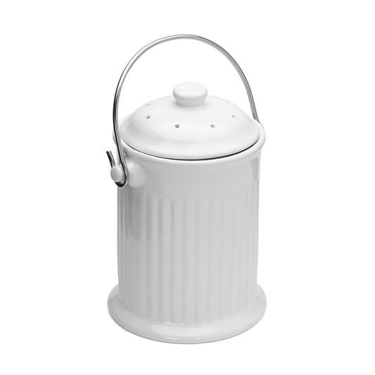 Fox Run Ceramic Compost Bin - White (22 Pieces)