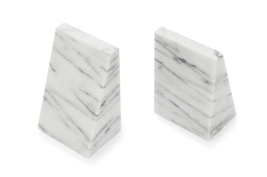 Fox Run Marble Triangle Bookends White - (8 Sets)