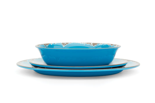 Fox Run Melamine Dinnerware Set Blue - (10 Sets)