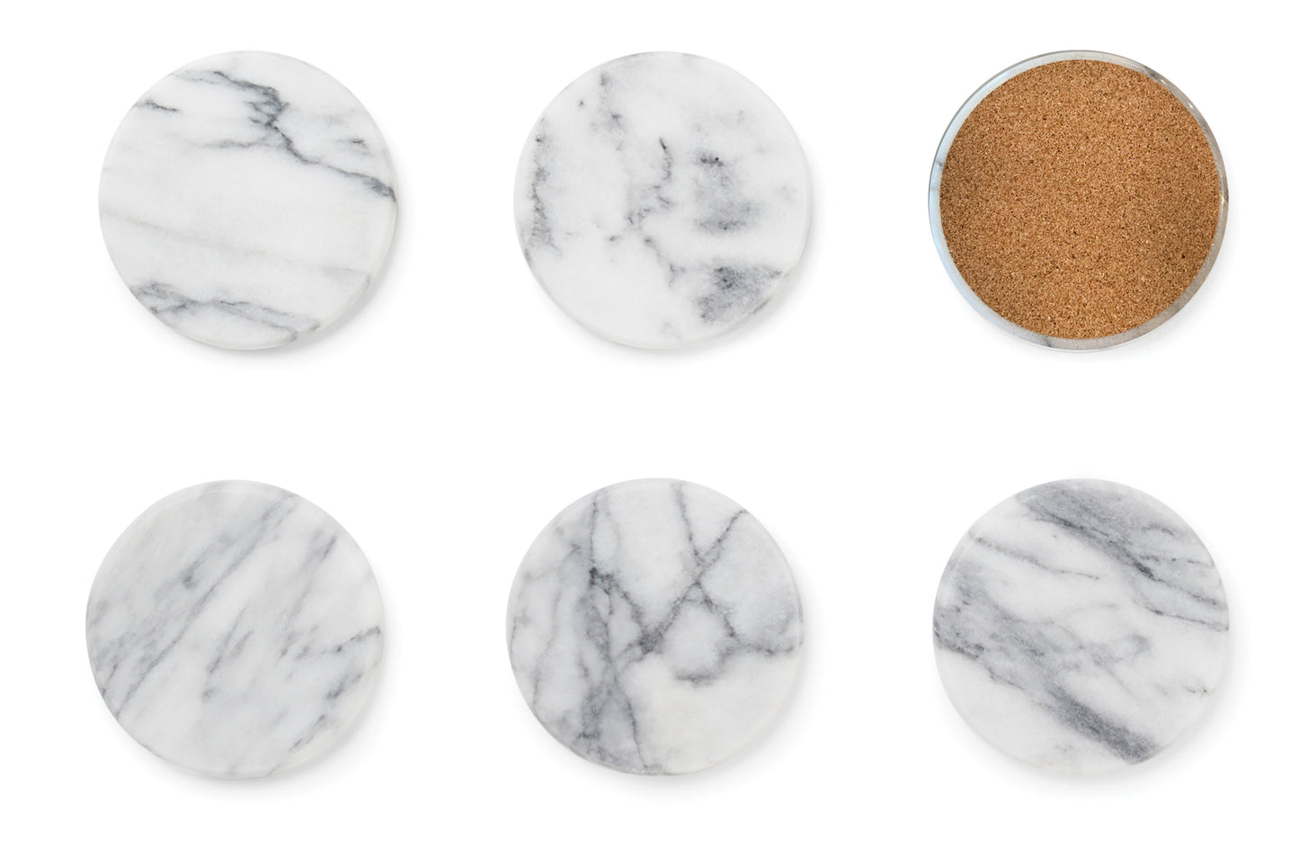 Fox Run White Marble Coaster S/6 - (8 Sets)