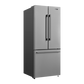 Galanz 453L Stainless Steel 3-Door French Door Bottom Mount Refrigerator With Built-in Ice Maker - GLR16FS2K16