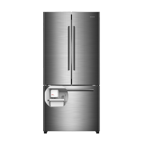 Galanz 510L Stainless Steel 3-Door French Door Bottom Mount Refrigerator With Built-in Ice Maker - GLR18FS5S16
