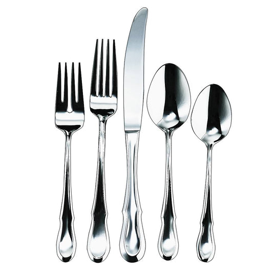 Ginkgo International Helmick Collection 20-Piece Stainless Steel Celine Platinum Flatware Set