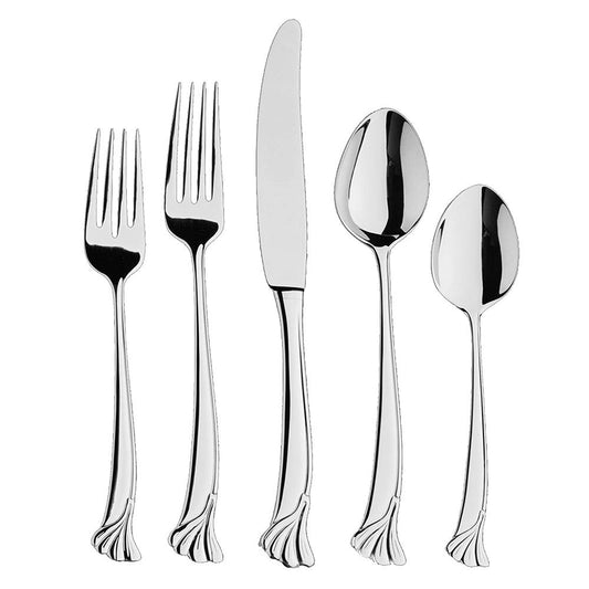 Ginkgo International Helmick Collection 20-Piece Stainless Steel Ginkgo Leaf Flatware Set