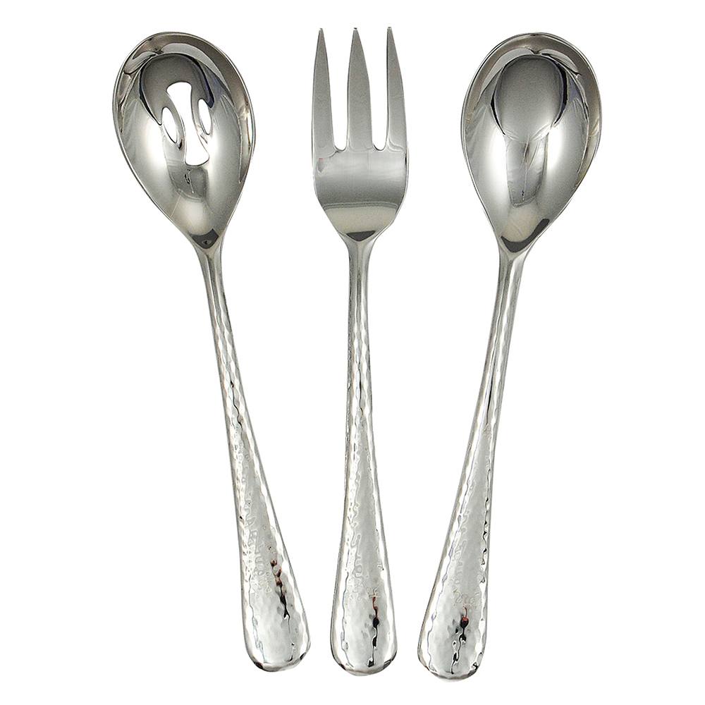 Ginkgo International Helmick Collection 3-Piece Stainless Steel Shimmer Hostess Set