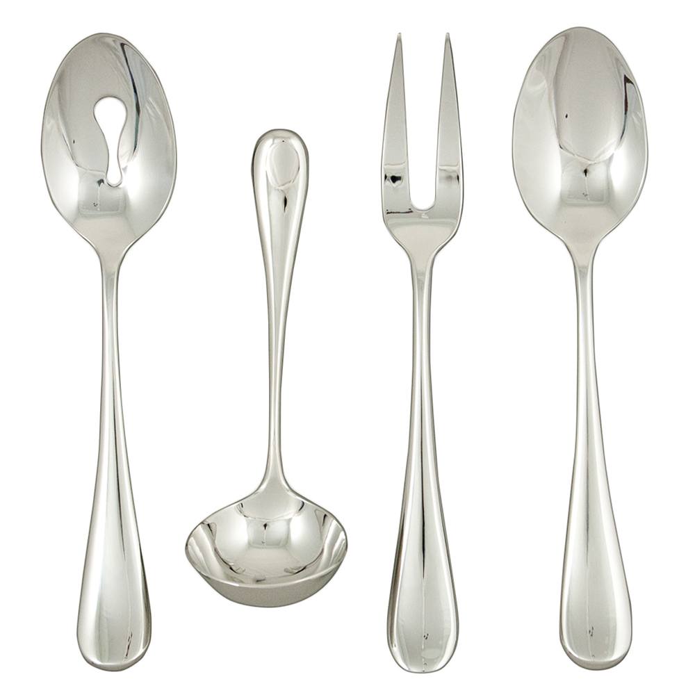 Ginkgo International Helmick Collection 4-Piece Stainless Steel Firenze Hostess Set