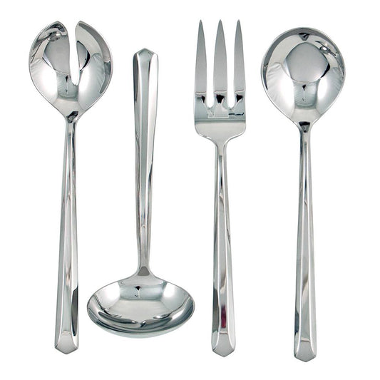 Ginkgo International Helmick Collection 4-Piece Stainless Steel Roberto Hostess Set