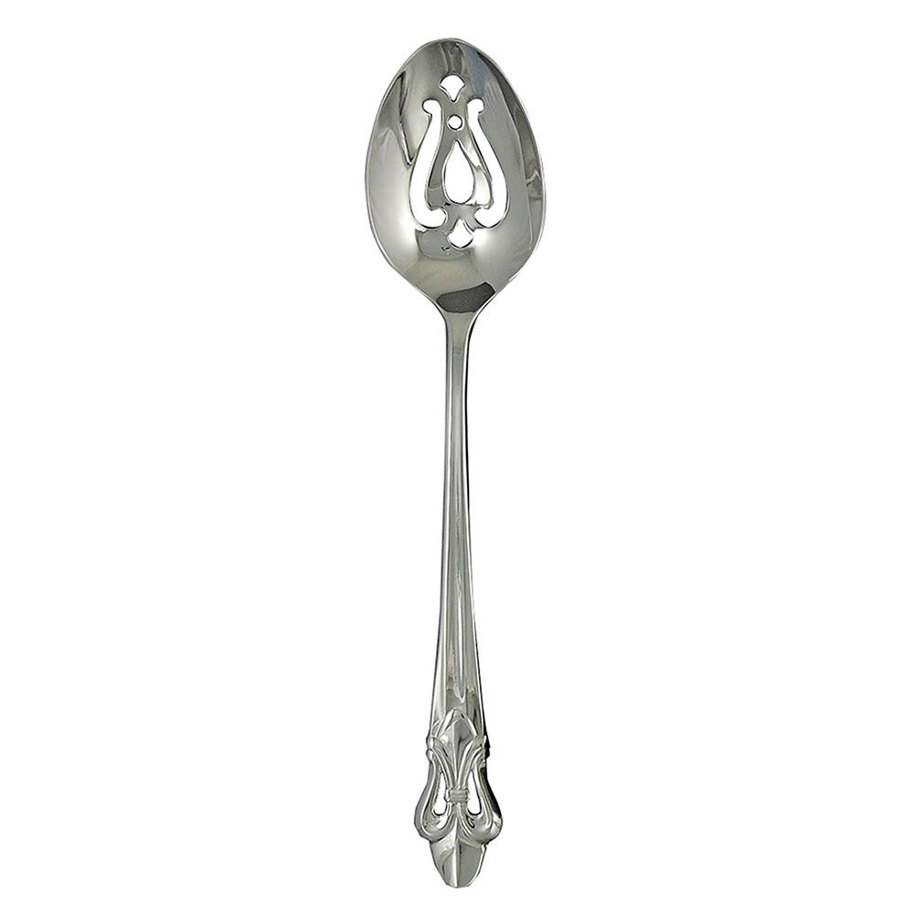 Ginkgo International Helmick Collection Stainless Steel Fleur de Lis Pierced Serving Spoon