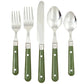 Ginkgo International Stainless Collection 20-Piece LePrix Moss Green Flatware Set