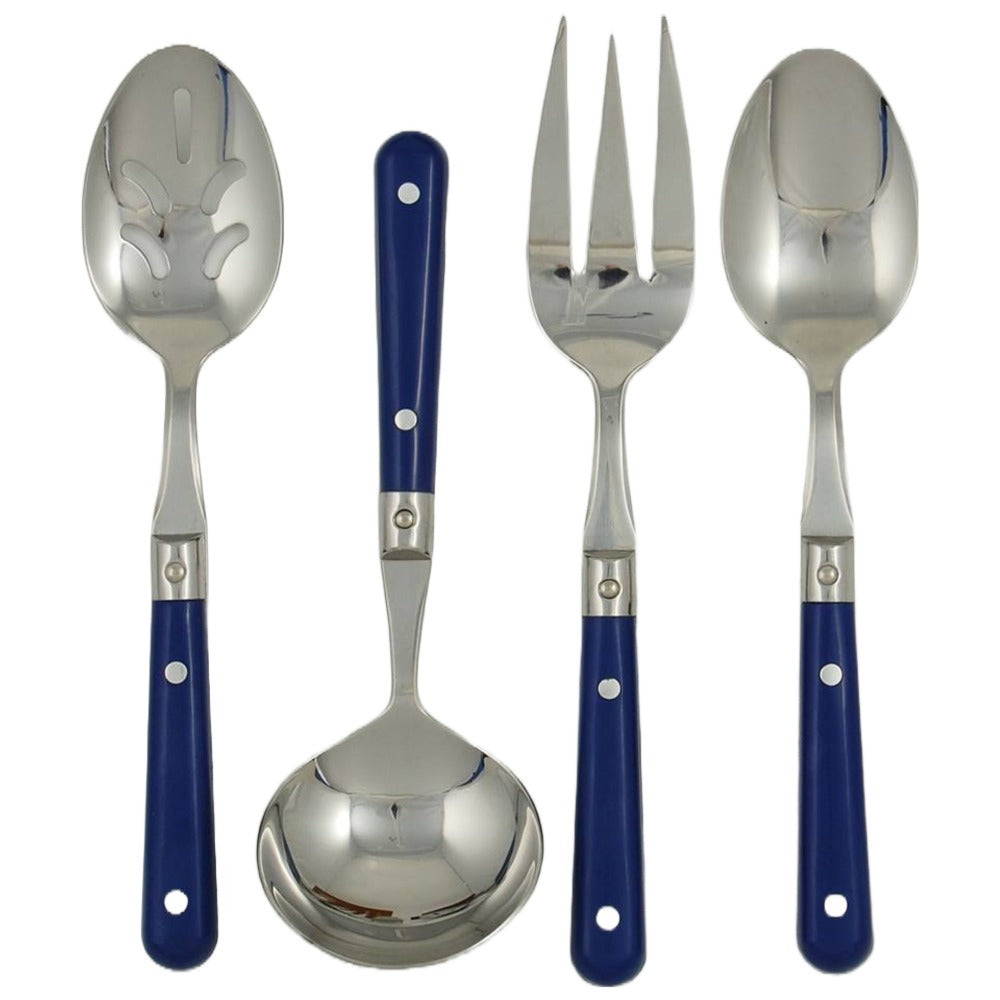 Ginkgo International Stainless Collection 4-Piece LePrix Bright Blue Hostess Set