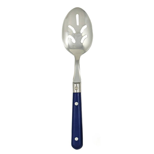 Ginkgo International Stainless Collection LePrix Bright Blue Pierced Serving Spoon