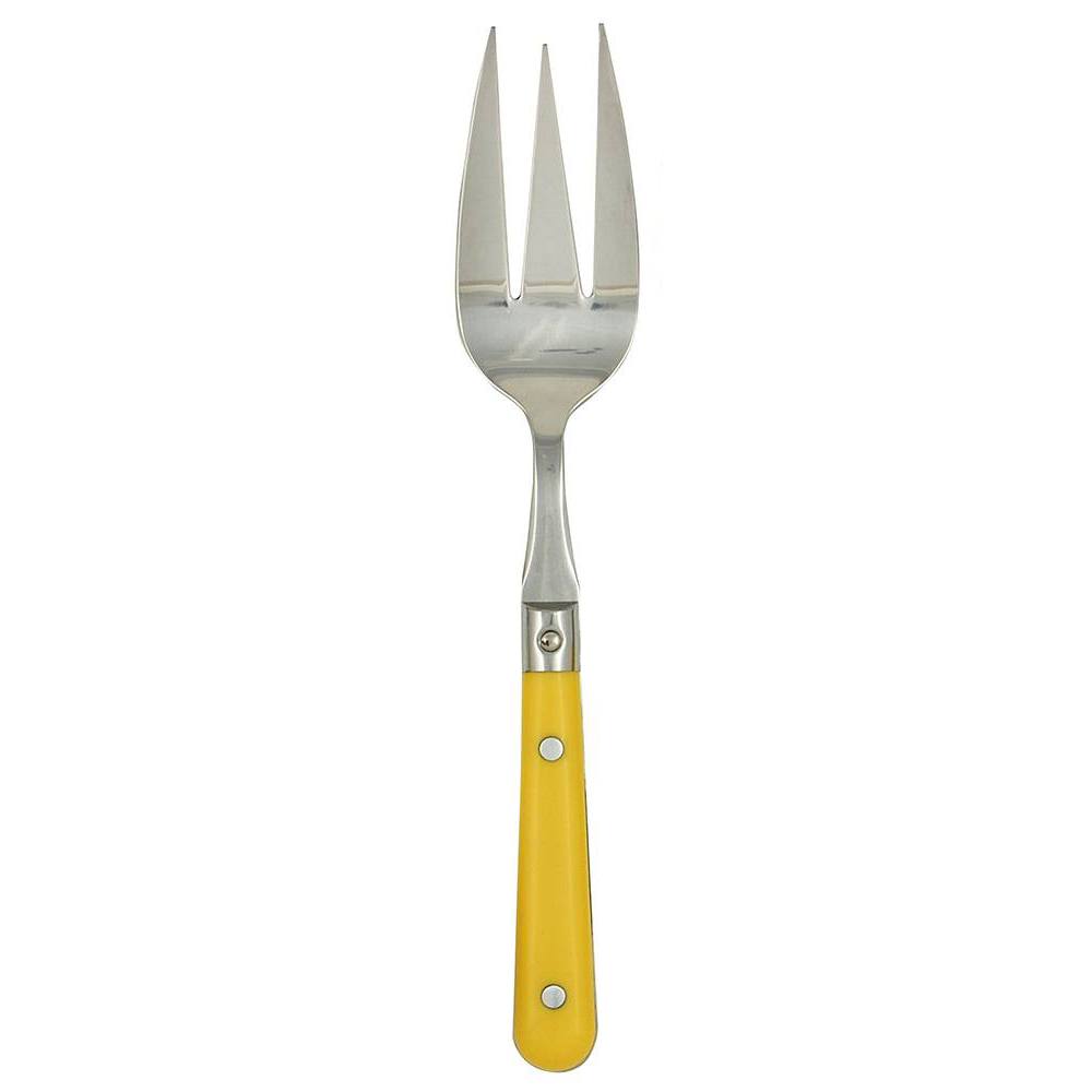 Ginkgo International Stainless Collection LePrix Mimosa Yellow Cold Meat Fork