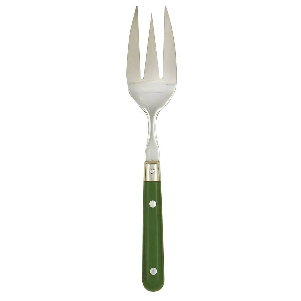 Ginkgo International Stainless Collection LePrix Moss Green Cold Meat Fork