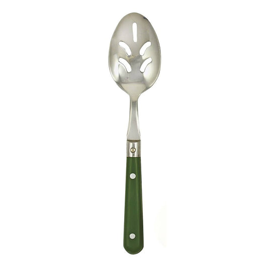 Ginkgo International Stainless Collection LePrix Moss Green Pierced Serving Spoon