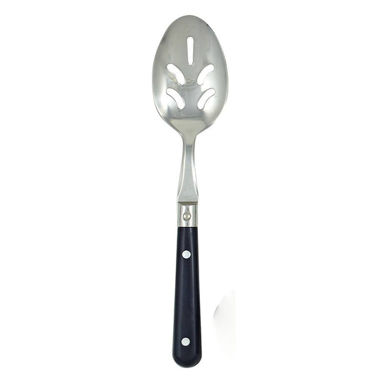 Ginkgo International Stainless Collection LePrix Navy Blue Pierced Serving Spoon