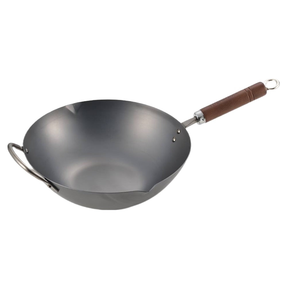 Ginkgo International Yoshikawa 11" Classic Black Carbon Steel Beijing Wok