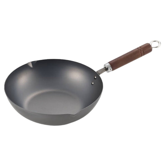 Ginkgo International Yoshikawa 11" Classic Black Carbon Steel Deep Fry Pan