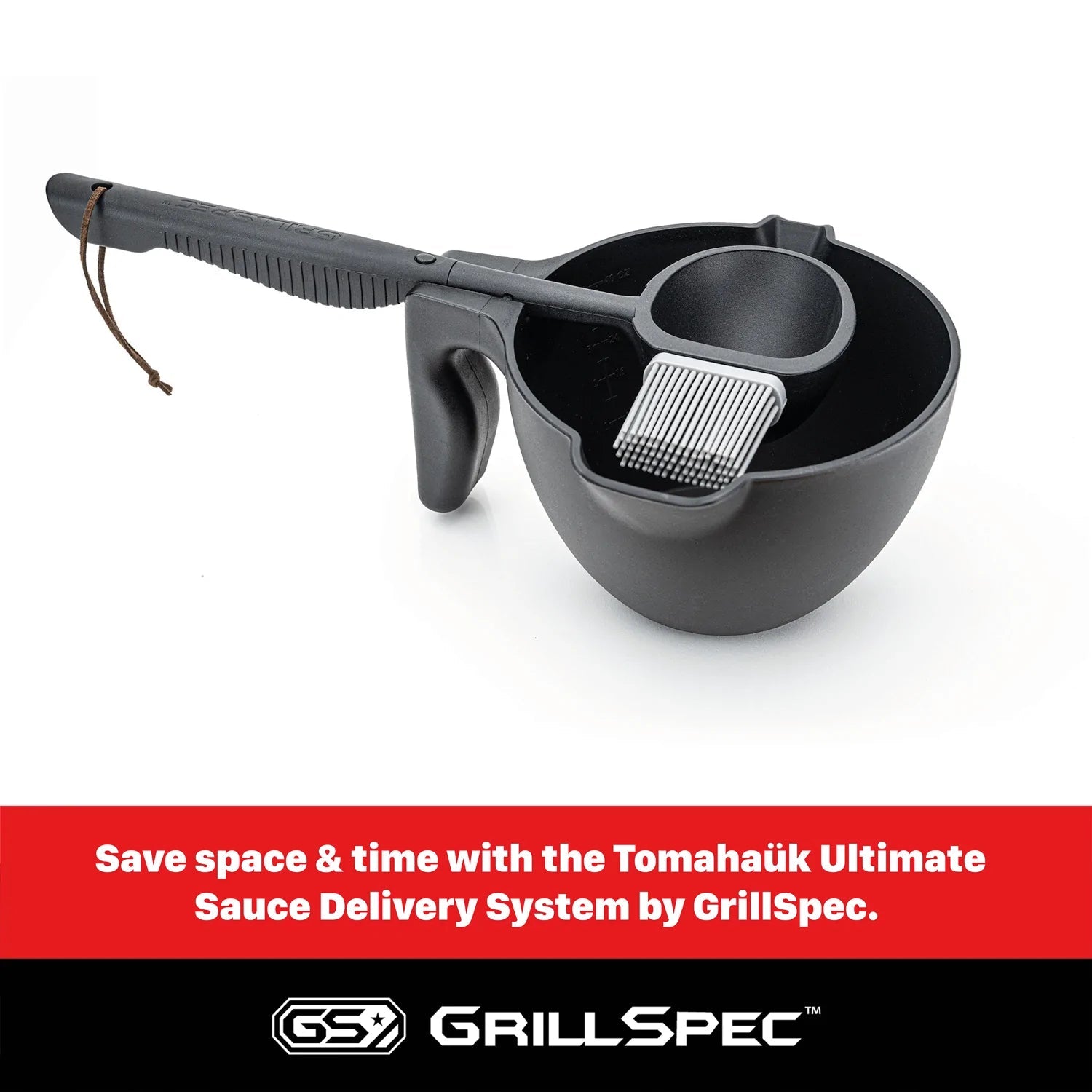 GrillSpec Tomahauk 40 oz. Basting Bowl and Brush Set, With Bowl, Ladle Spoon and 3 Basting Brushes