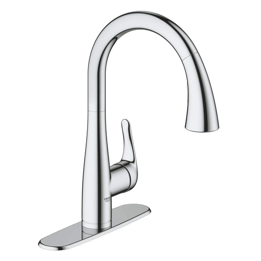 Grohe Elberon® 1.75 GPM Single-Handle Dual Spray Pull-Down StarLight Chrome Kitchen Faucet