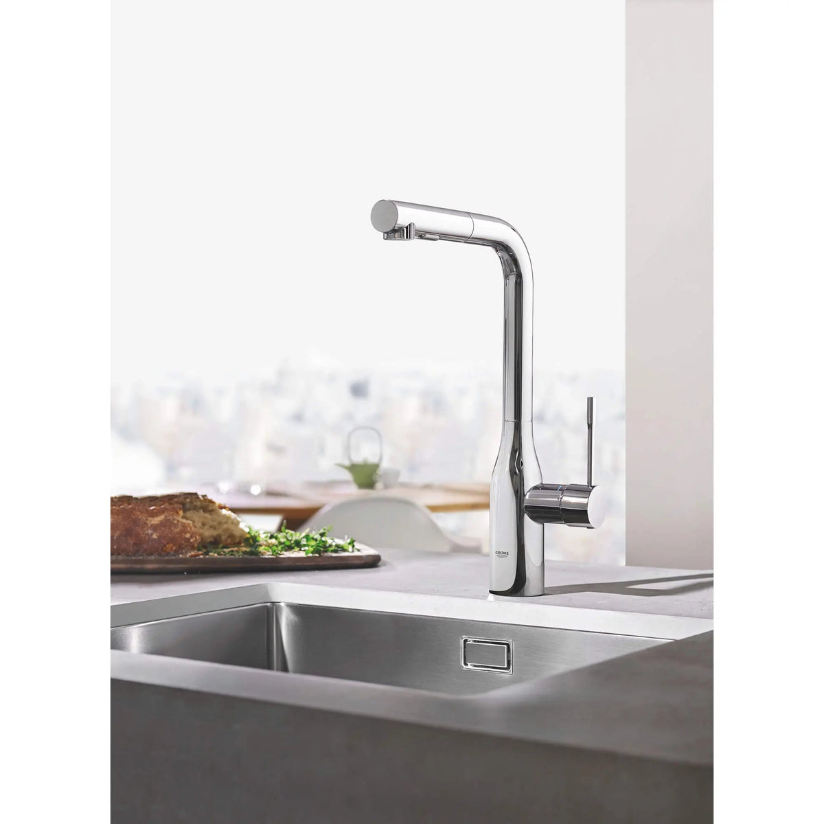 Grohe Essence 1.75 GPM Single-Handle Dual Spray StarLight Chrome Pull-Out Faucet