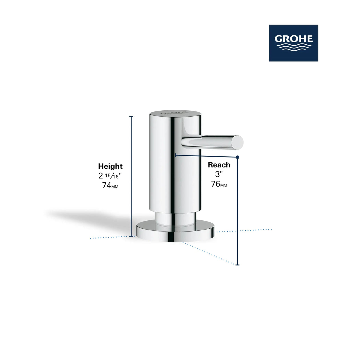 Grohe Universal Brass Head and Flange StarLight Chrome Cosmopolitan Soap Dispenser