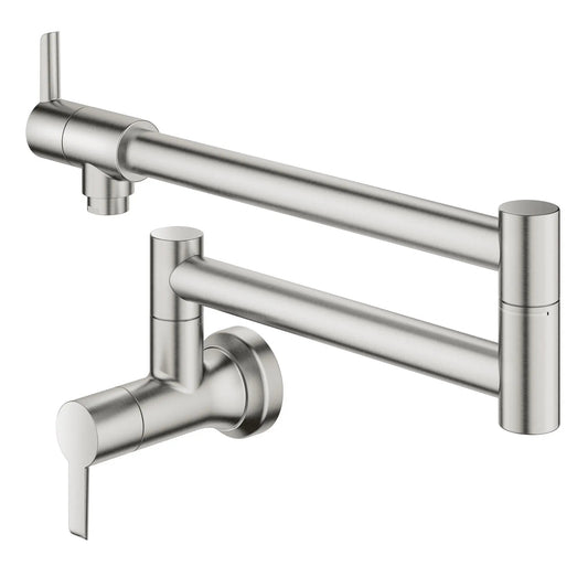 Grohe Zedra 1.75 GPM 2-Handle SuperSteel Infinity Wall Mount Pot Filler