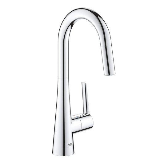 Grohe Zedra 1.75 GPM Dual Spray Single-Handle Pull Down StarLight Chrome Prep Faucet