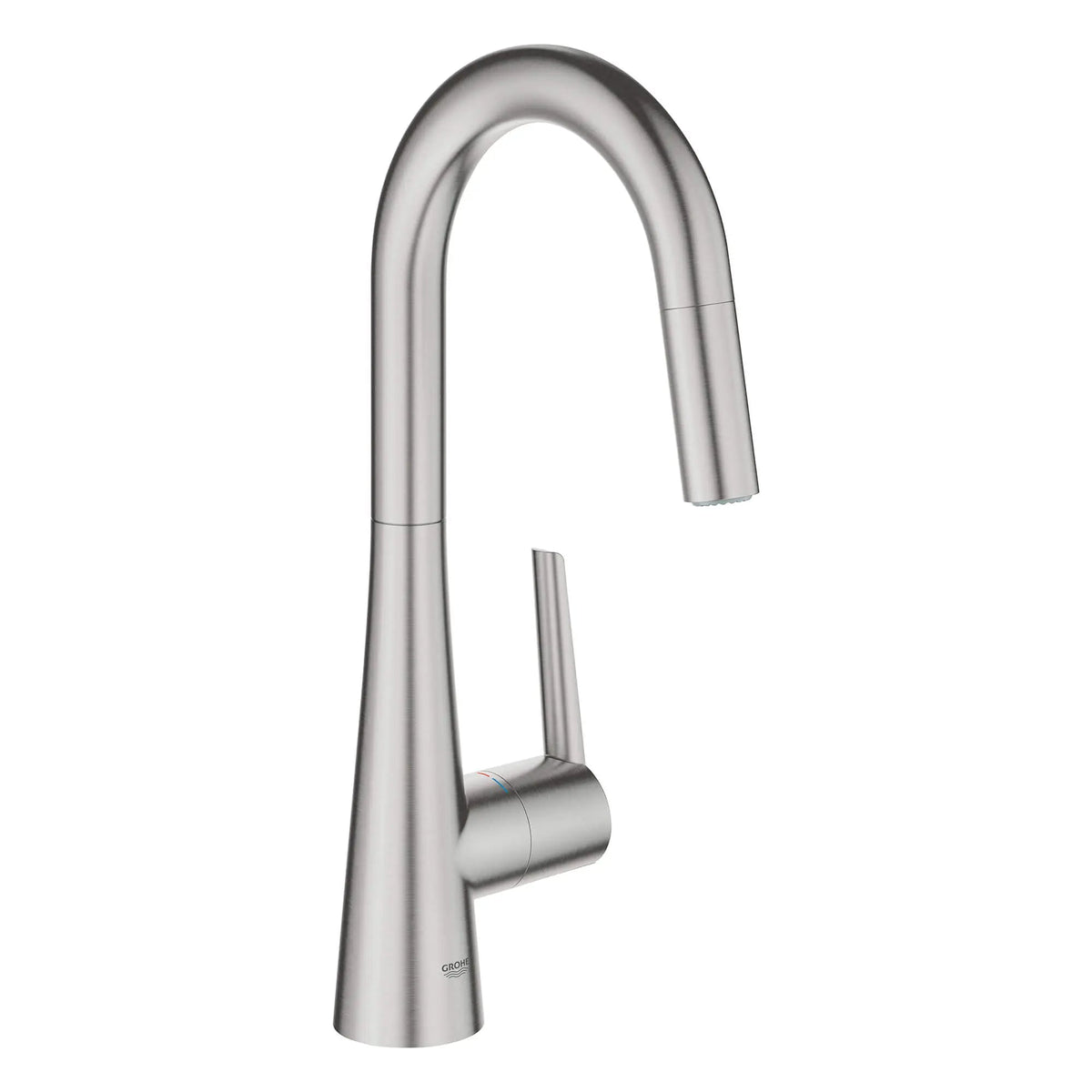 Grohe Zedra 1.75 GPM Dual Spray Single-Handle Pull Down SuperSteel Infinity Prep Faucet